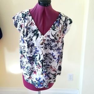 Rebecca Taylor floral silk blouse size 10